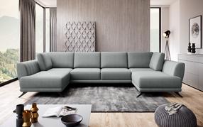 Kampinė sofa Larco Vero 4, šviesiai pilka sp., 191 x 362 cm x 90 cm