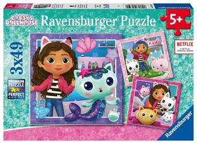 Пазл 3in1 Ravensburger Gabbys Dollhouse 05659, 17.8 см x 17.8 см, 147 шт., многоцветный