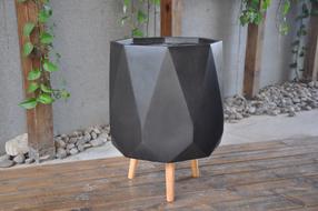Gėlių vazonas Domoletti LT14522T-2S, keramika/molis, Ø 31.5 cm, antracito sp.