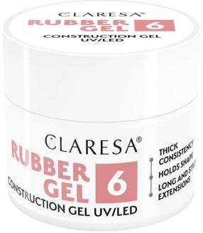 Gēls nagu formām Claresa Rubber Gel, rose medium warm with a note of beige krās., 90 ml
