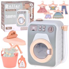 Rotaļu sadzīves tehnika, veļas mašīna Play House Series Roller, balta krās./pelēka krās.