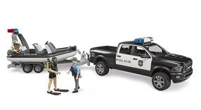 Rotaļu apvidus auto ar laivu Bruder, pelēka krās./tumši pelēka krās., 1:16