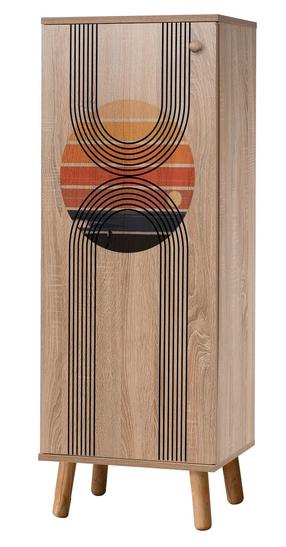 Batų spintelė Kalune Design Vegas S 926, ruda sp./juoda sp., 38 cm x 50 cm x 135 cm