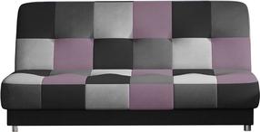 Sofa-lova Cayo, juoda sp./pilka sp./violetinė sp., 192 x 90 cm x 90 cm