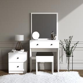 Kosmetinis staliukas Kalune Design Nice 746JUG4301, balta sp., 139 cm x 35 cm x 65 cm