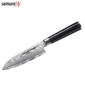 Samura Damaskas Santoku virtuvės peilis 145mm iš AUS 10 Damasko plieno 61 HRC (67 sluoksnių)