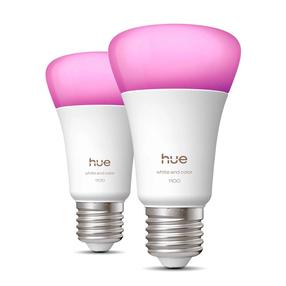 Умная лампа Philips Hue LED, A60, 1000 - 20000 °К, E27, 8.1 Вт, 1100 лм, 2 шт.