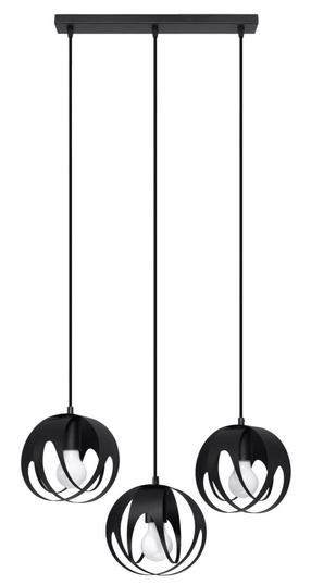 Šviestuvas kabinamas Sollux Tulos 3L SL.1089, E27, 3 x 60 W, juoda sp. / juoda sp.