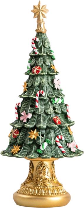 Muzikinė dekoracija "Eglutė" Homla Giada su LED apšvietimu, 34 cm, 13 cm, aukso/žalia