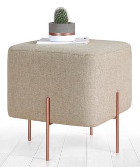 Pufas Hanah Home Copper 60, šviesiai ruda sp., 40 cm x 40 cm x 42 cm