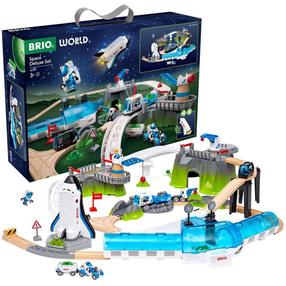 Žaislinis traukinys su bėgiais Brio World Space Deluxe, įvairių spalvų