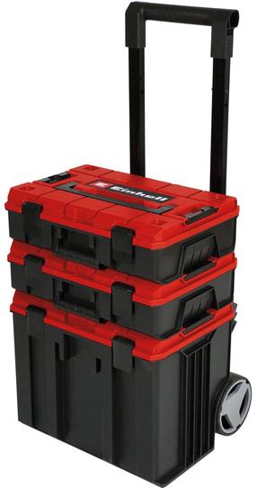Ящик для инструментов на колесах Einhell E-Case Tower, 41.5 см x 28 см x 51 см, черный цв./красный цв.