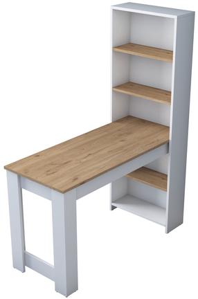 Stalas Kalune Design JA102 2344, balta sp./riešuto sp., 120 cm x 53.8 cm x 153.6 cm