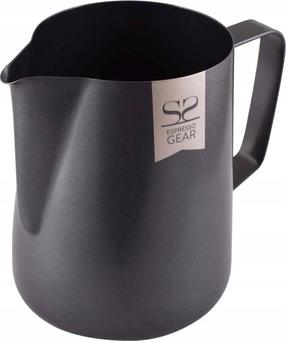 Puodelis pienui Espresso Gear, 350 ml, Ø 7 cm, juoda sp., nerūdijantysis plienas