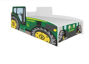 Bērnu gulta Tractor, zaļa krās., 80 x 160 cm, ar matraci