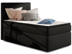 Gulta vienvietīga kontinentālā Rocco Soft 11 Right, 90 x 200 cm, melna krās., ar matraci