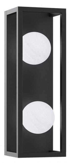 Šviestuvas sieninis Zuma Line Piro, G9, 2700 - 6000 °K, 2 x 15 W, balta sp. / juoda sp.