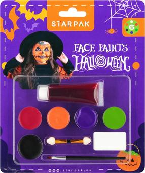 Grima komplekts bērniem/pieaugušajiem Starpak Halloween, melna krās./sarkana krās./zaļa krās., 22 cm x 19 cm x 3 cm