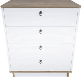 Komoda Kalune Design Sahra 875ZNA4562, balta sp./riešuto sp., 83.1 cm x 42 cm x 72 cm