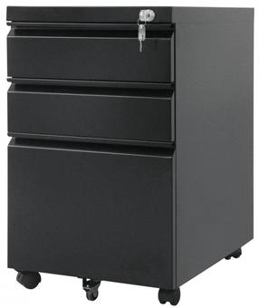 Stalčių blokas Maclean Mobile Cabinet Under Desk MC-850, juoda sp., 64.12 cm x 39.4 cm x 50 cm