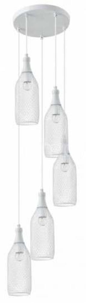 Lampa karināms Britop Barla 1191502, E27, 5 x 60 W, caurspīdīga krās. / balta krās.