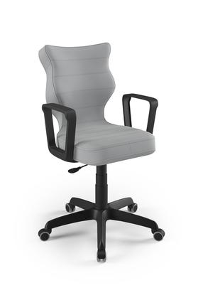 Vaikiška darbo kėdė Norm Velvet 03, 61 x 61 x 99 cm, juoda sp./pilka sp.