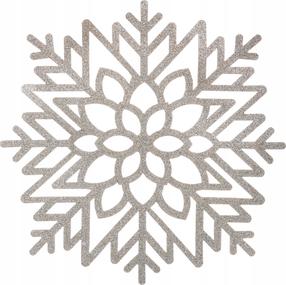 Galda paklājiņš Fééric Lights and Christmas Snowflake, 38 cm x 38 cm, Sudraba krās.