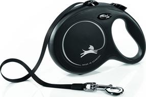 Automatinis pavadėlis Flexi New Classic Tape, juoda sp., L 8m