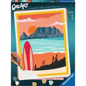 Glezna pēc numuriem Ravensburger CreArt Sunset At tThe Beach, daudzkrāsaina