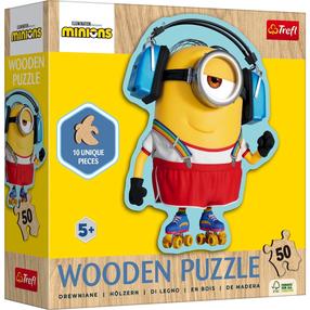 Medinė dėlionė Trefl Minions, 28 cm x 19 cm, 50 vnt., įvairių spalvų