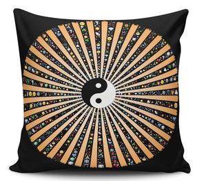 Dekoratīvs spilvens Mioli Decor Mandala, melna krās./daudzkrāsaina, 43 cm x 43 cm