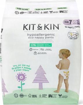 Подгузники-трусики Kit & Kin Giraffe/Sloth, 7 размер, 17 кг, 16 шт.