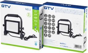 Prožektorius be judesio daviklio, pastatomas GTV Neli LD-NELI30WP-64, 30 W, 2700 lm, 6400 °K, IP65, juoda sp.