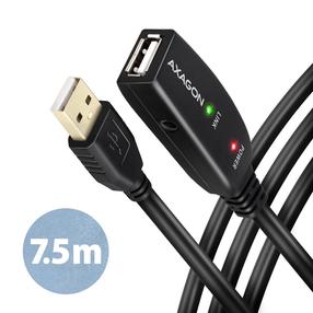 Kabelis Axagon ADR-207 USB Type-A Vīrietis, USB Type A Sieviete, 7.5 m, melna krās.