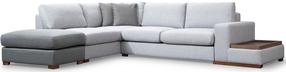Kampinė sofa Hanah Home Loop 3, pilka sp./šviesiai pilka sp., kairinė, 308 x 246 cm x 85 cm