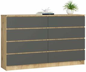 Kumode Akord Furniture Factory K160, pelēka krās./artisan oak krās., 99 cm x 160 cm x 40 cm