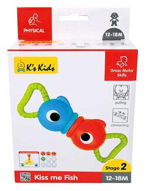 Magnētiskā rotaļlieta, zivs K's Kids Kiss Me, zila krās./oranža krās., 2 gab.