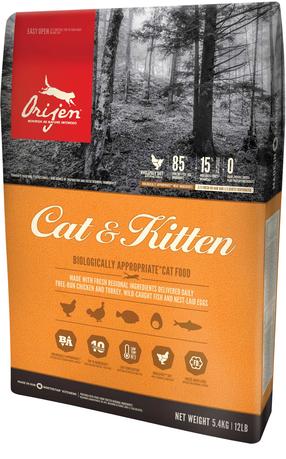 Kuiv kassitoit Orijen Cat&Kitten, kalaliha/kanaliha/kalkun, 1.8 kg