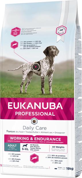 Kuiv koeratoit Eukanuba Professional Working & Endurance, kanaliha, 19 kg