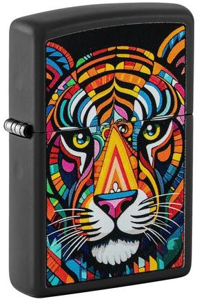 Šķiltava Zippo Tiger Stripes Design 46235, melna krās./daudzkrāsaina
