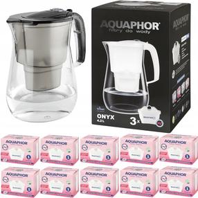 Vandens filtravimo indas, su kasetėmis Aquaphor Onyx, 4.2 l, skaidri sp./juoda sp.