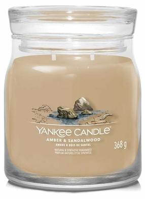 Žvakė, aromatinė Yankee Candle Signature Amber & Sandalwood, 35 - 50 h, 368 g, ruda sp.