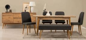 Ēdamistabas komplekts Kalune Design Vina 03 1053, antracīts krās./atlantic pine krās.