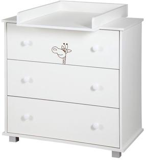 Kumode ar pārtinamo virsmu Klups Safari Giraffe, 85 cm x 48 cm, balta krās.