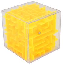 Lavinimo žaislas 3D Maze Cube, 7.5 cm, geltona sp.