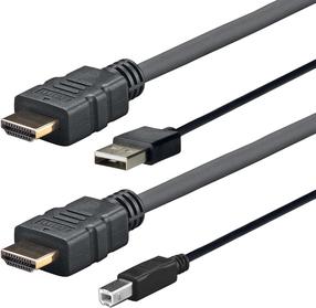 Kabelis Vivolink Pro PROHDMIUSBAB4AMP HDMI / USB, HDMI / USB-B, 5 m, juoda sp.