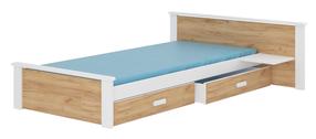 Vaikiška lova ADRK Aldex Shelf, ruda sp./balta sp./rusva sp., 90 x 200 cm, su patalynės dėže, su čiužiniu