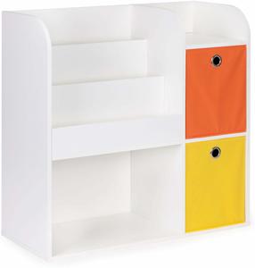Vaikiška knygų lentyna EcoToys ZKB-02A, balta sp./geltona sp./oranžinė sp., 35 cm x 89 cm x 88 cm