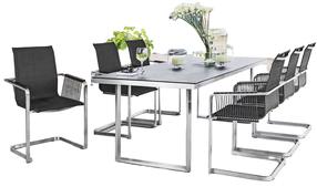 Lauko stalas Kettler Ego, sidabro sp./pilka sp., 160 cm x 95 cm x 69.3 cm