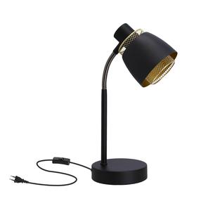Darba galda gaismeklis Candellux Lighting Aleksandria 41-13774, E14, 40W, zelta krās./melna krās./melna krās.
